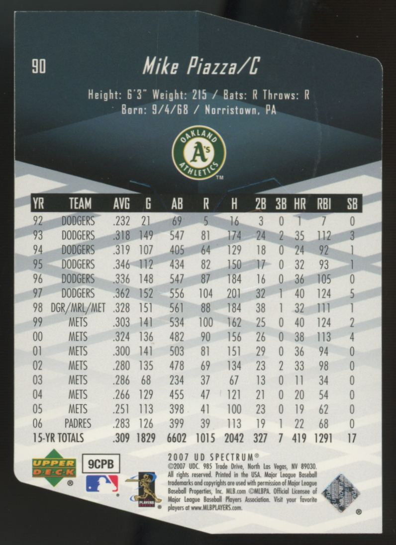 2007 Upper Deck Spectrum Mike Piazza Blue Die Cut /31 #90