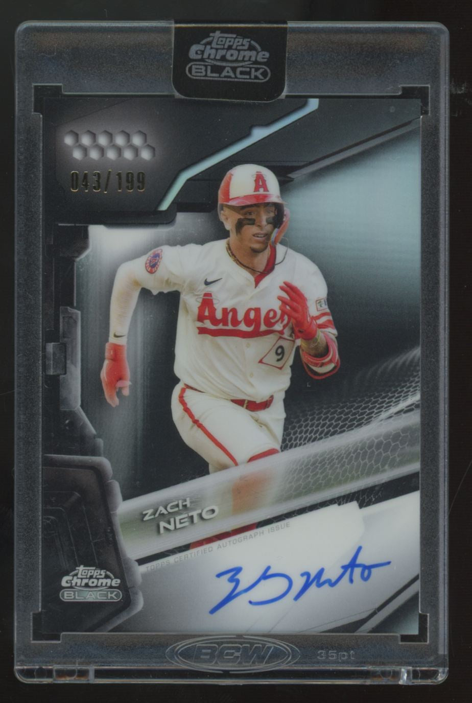 2026 Topps Chrome Black Zach Neto Refractor Auto /199 #CBA-ZNE