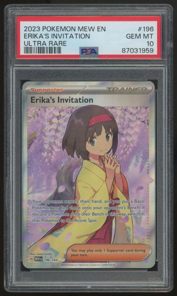 2023 Pokemon Erika's Invitation 151 Ultra Rare #196 PSA 10 (B)