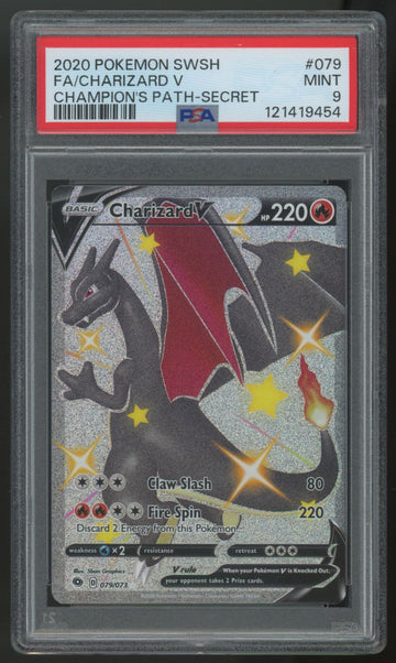 2020 Pokemon Charizard V Champion's Path Secret Full Art #079 PSA 9