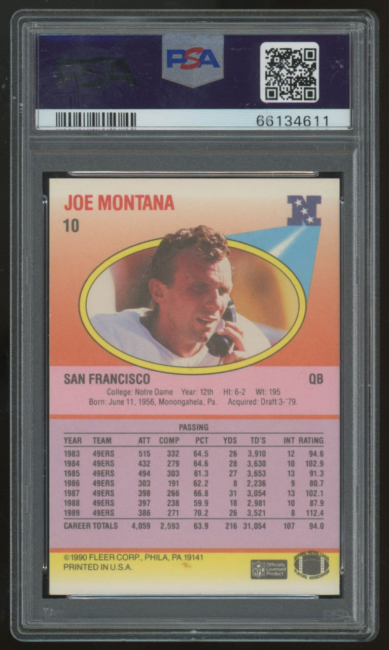 1990 Fleer Joe Montana TD's Error #10 PSA 8 *611