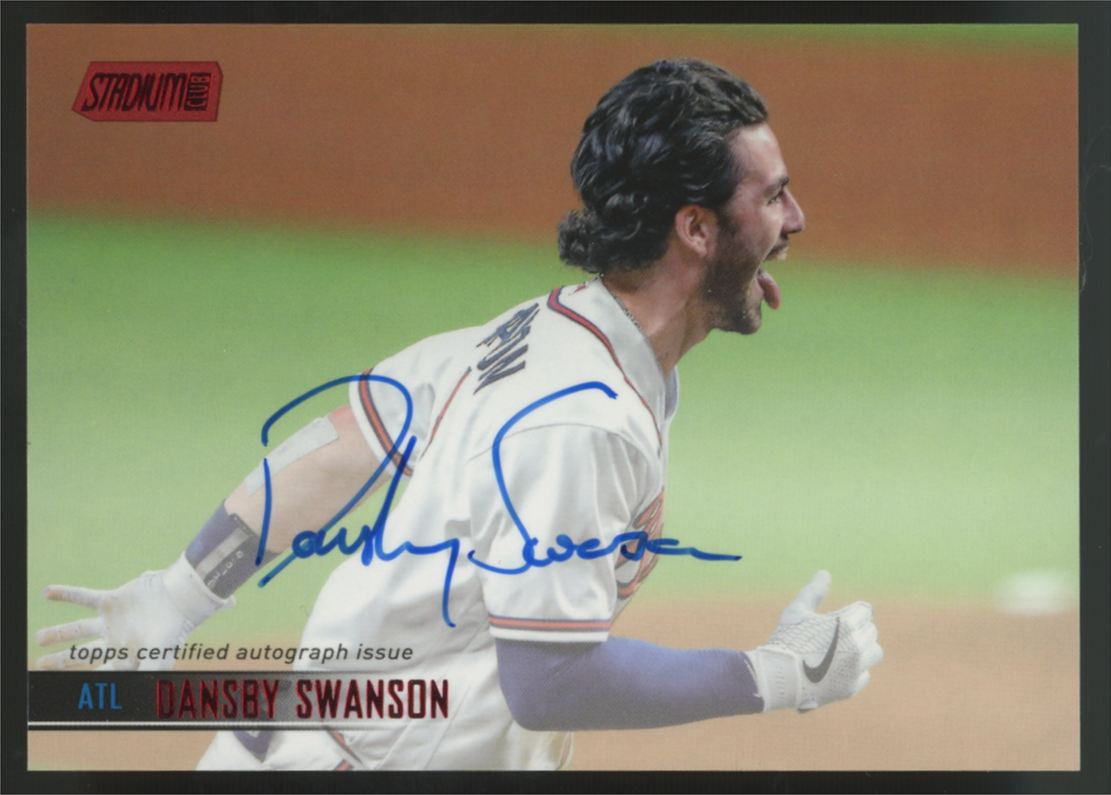 2021 Topps Stadium Club Dansby Swanson Red Foil Auto /50 #SCBA-DSW