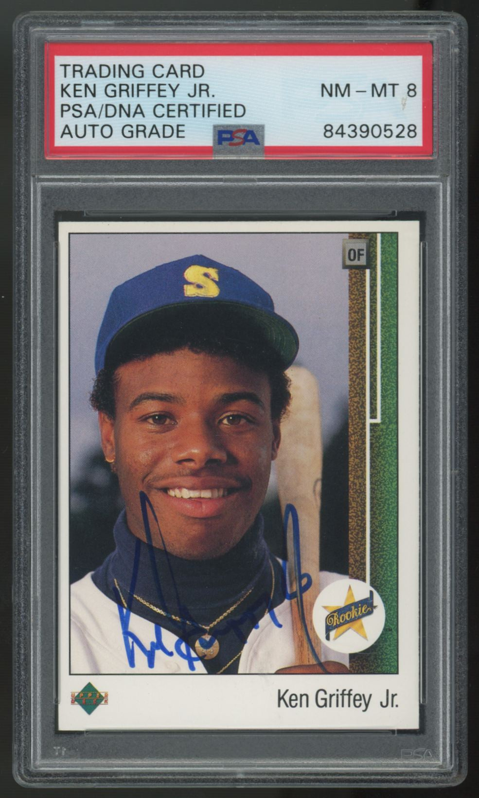 1989 Upper Deck Ken Griffey Jr. RC Early Signed Auto #1 PSA Auto 8