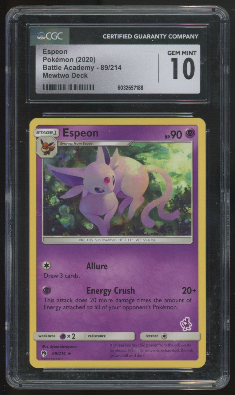 2020 Pokemon Espeon Battle Academy Mewtwo Deck #89 CGC 10