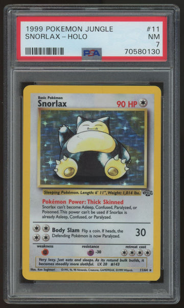 1999 Pokemon Snorlax Jungle Unlimited Holo #11 PSA 7