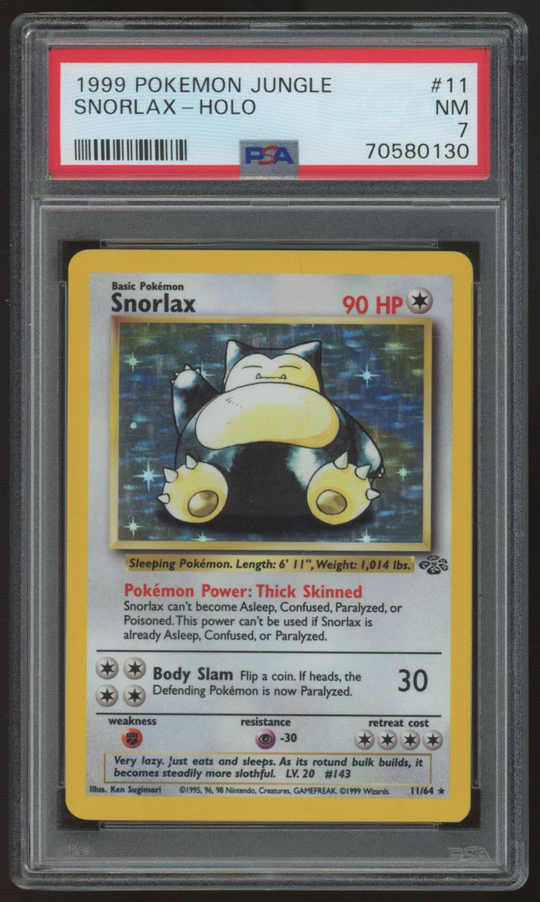 1999 Pokemon Snorlax Jungle Unlimited Holo #11 PSA 7