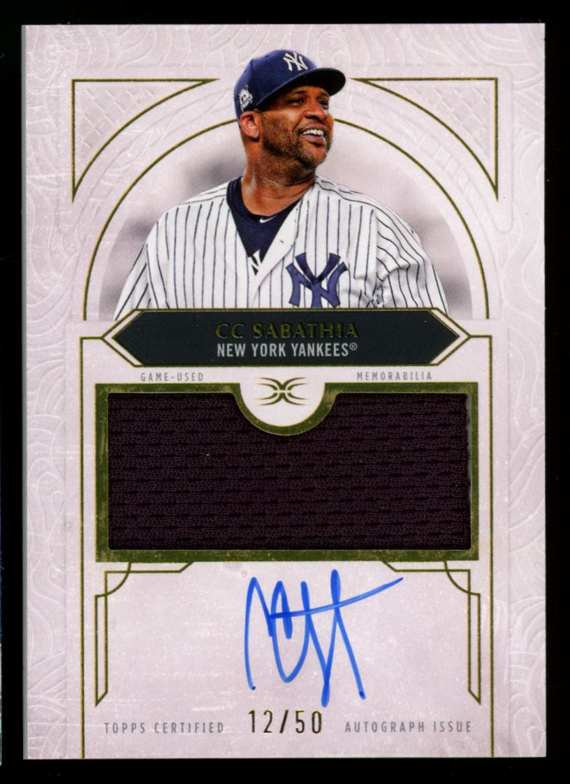 2025 Topps Definitive Collection CC Sabathia Patch Auto /50 #DAR-CC