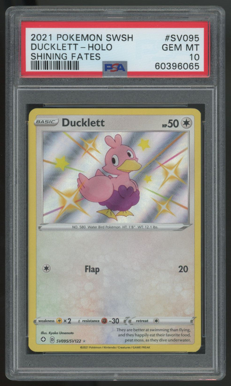 2021 Pokemon Ducklett Shining Fates Holo #SV095 PSA 10