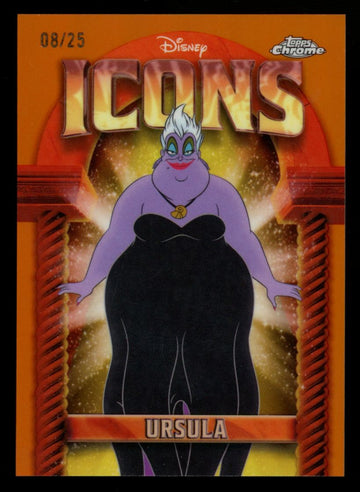 2025 Topps Chrome Disney Ursula Icons Orange Refractor /25 #DI-29