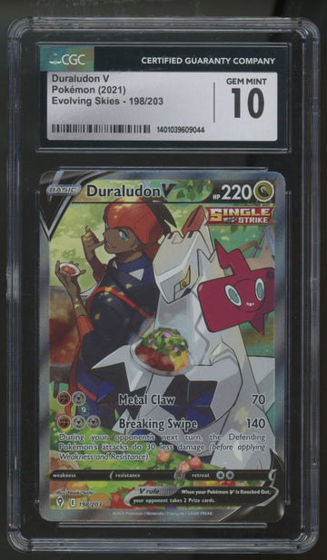 2021 Pokemon Duraludon V Evolving Skies Full Art #198 CGC 10