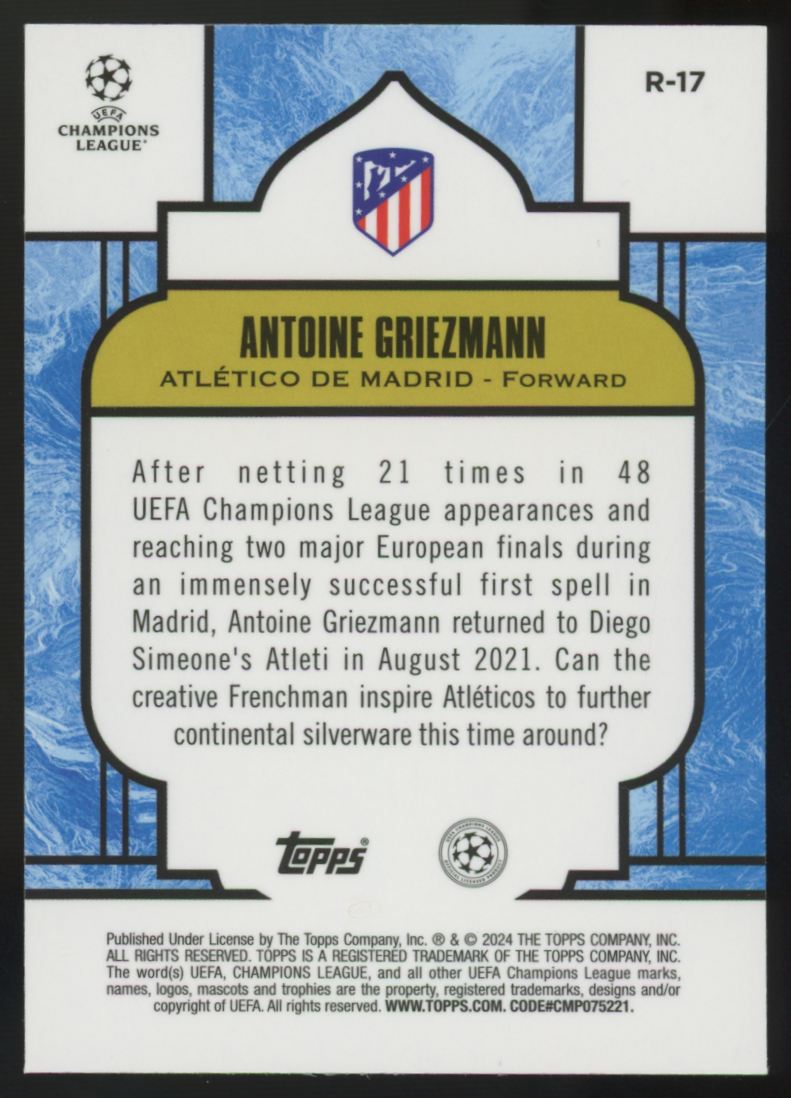2023-24 Topps Merlin UEFA Antoine Griezmann Renaissance SSP #R-17