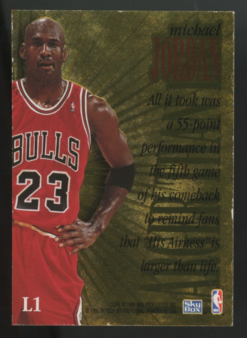 1995-96 Skybox Premium Michael Jordan Larger Than Life #L1 EX