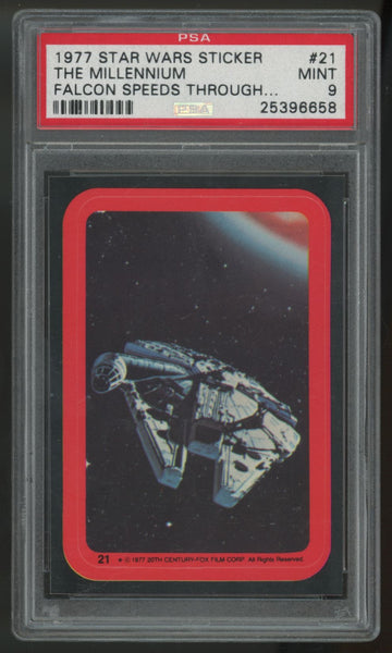 1977 Topps Star Wars Stickers Series 2 The Millennium Falcon Speeds #21 PSA 9