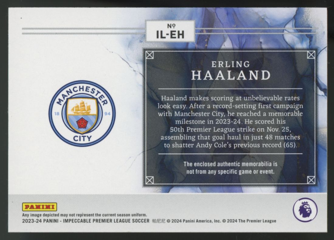 2023-24 Impeccable Premier League Erling Haaland Illustrious Materials Ruby /99 #IL-EH