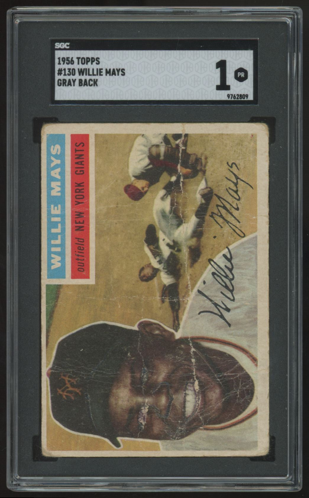 1956 Topps Willie Mays Gray Back #130 SGC 1 *809