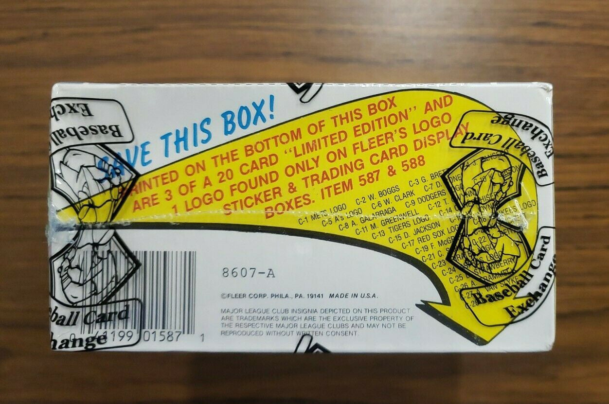1989 Fleer BBCE Sealed Wrapped Box FASC From A Sealed Case ~ Clean 36pk Wax Box!