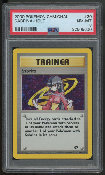 2000 Pokemon Sabrina Gym Challenge Holo #20 PSA 8