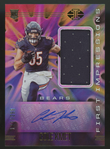 2020 Illusions Cole Kmet RC First Impressions Patch Auto RPA /299 #131