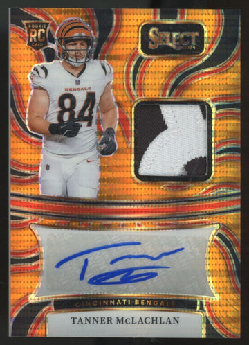 2024 Panini Select Tanner McLachlan RC Patch Auto Neon Orange Pulsar RPA /35
