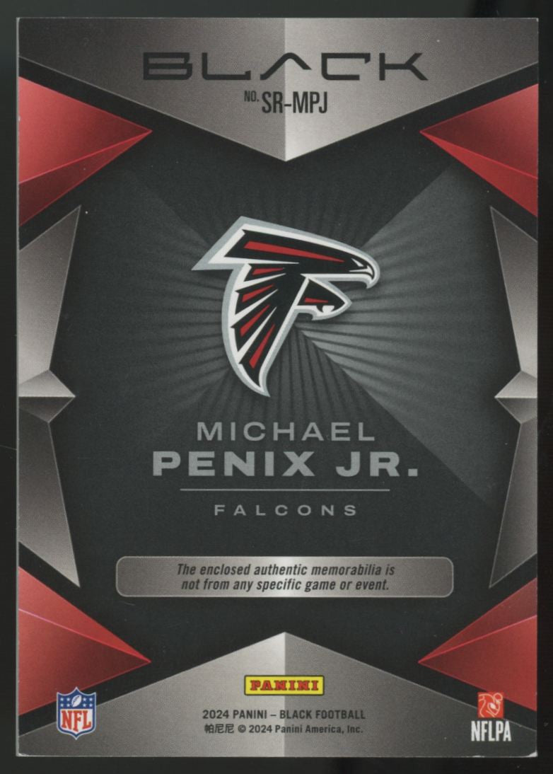 2024 Panini Black Michael Penix Jr. RC Citrine Sizeable Patch /50 #SR-MPJ