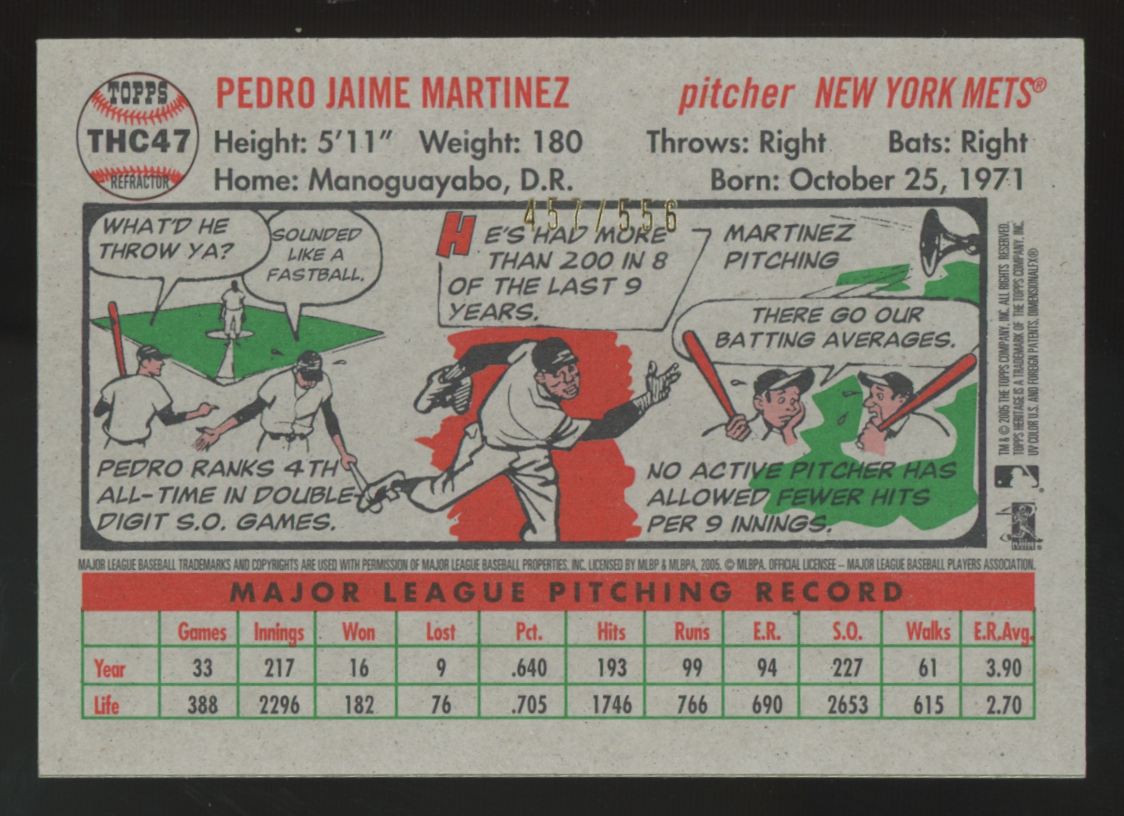 2005 Topps Heritage Pedro Martinez Refractor /556 #THC47