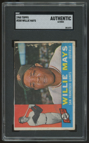 1960 Topps Willie Mays #200 SGC Authentic Altered