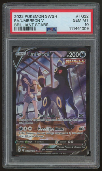 2022 Pokemon Umbreon V Brilliant Stars Full Art #TG22 PSA 10