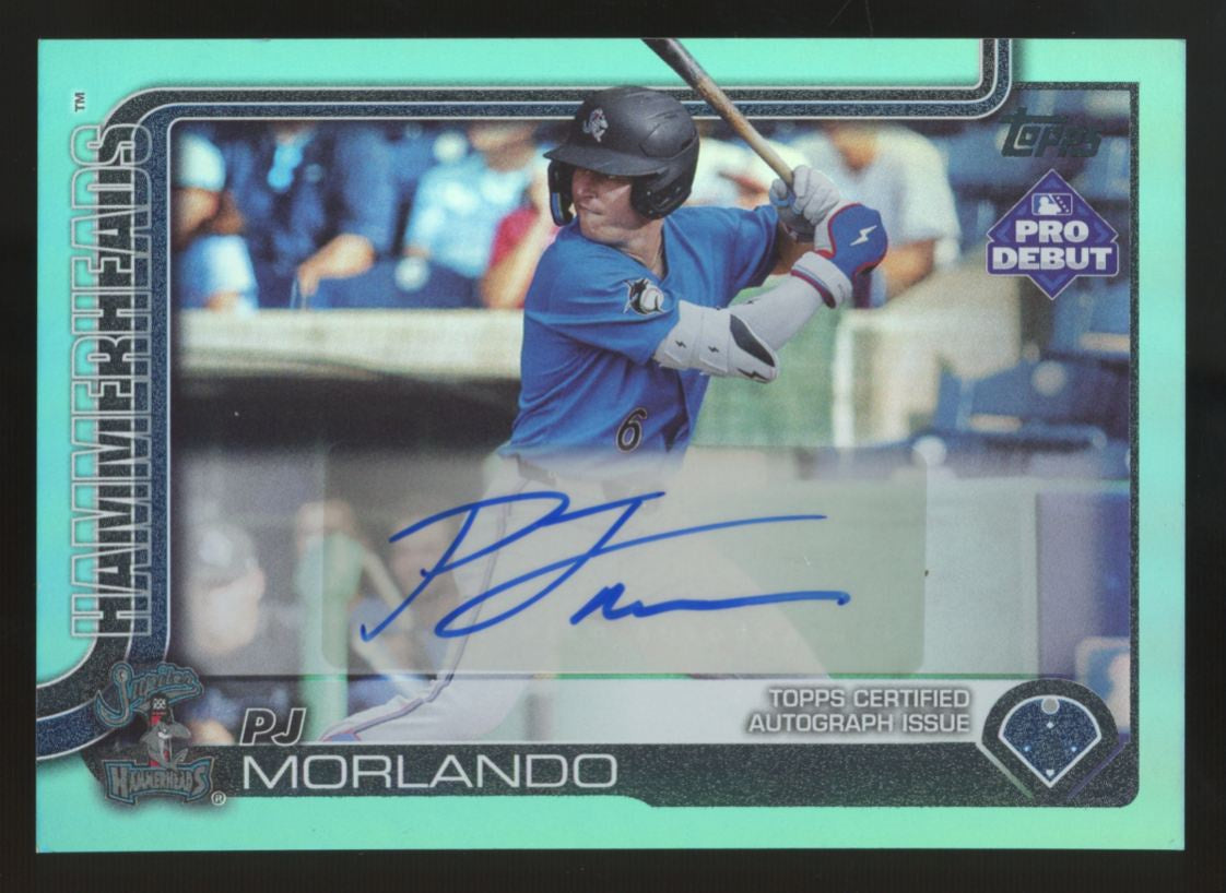 2025 Topps Pro Debut PJ Morlando Aqua Refractor Auto /75 #PD-163