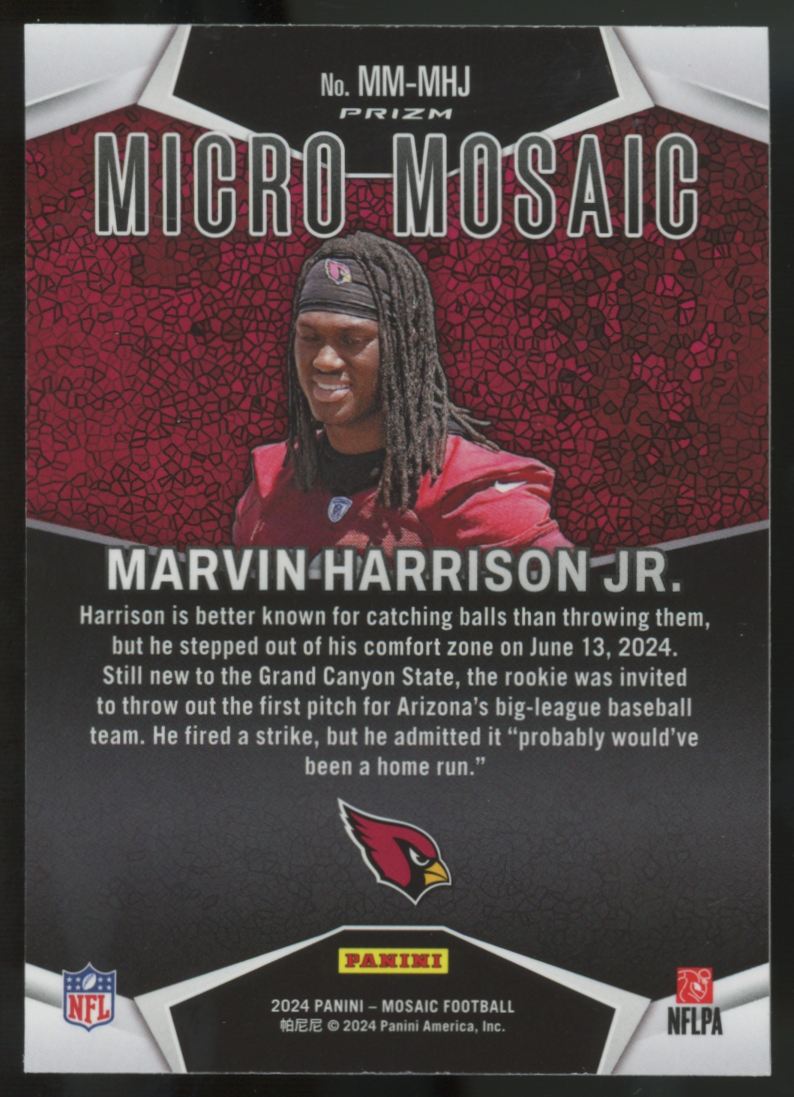 2024 Panini Mosaic Marvin Harrison Jr. RC Micro Mosaic Prizm SSP #MM-MHJ