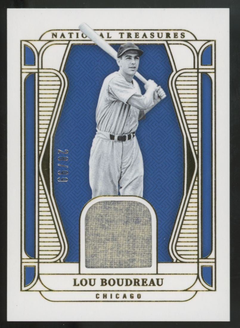 2025 Panini National Treasures Lou Boudreau Material Treasures Patch /99 #MT-LB