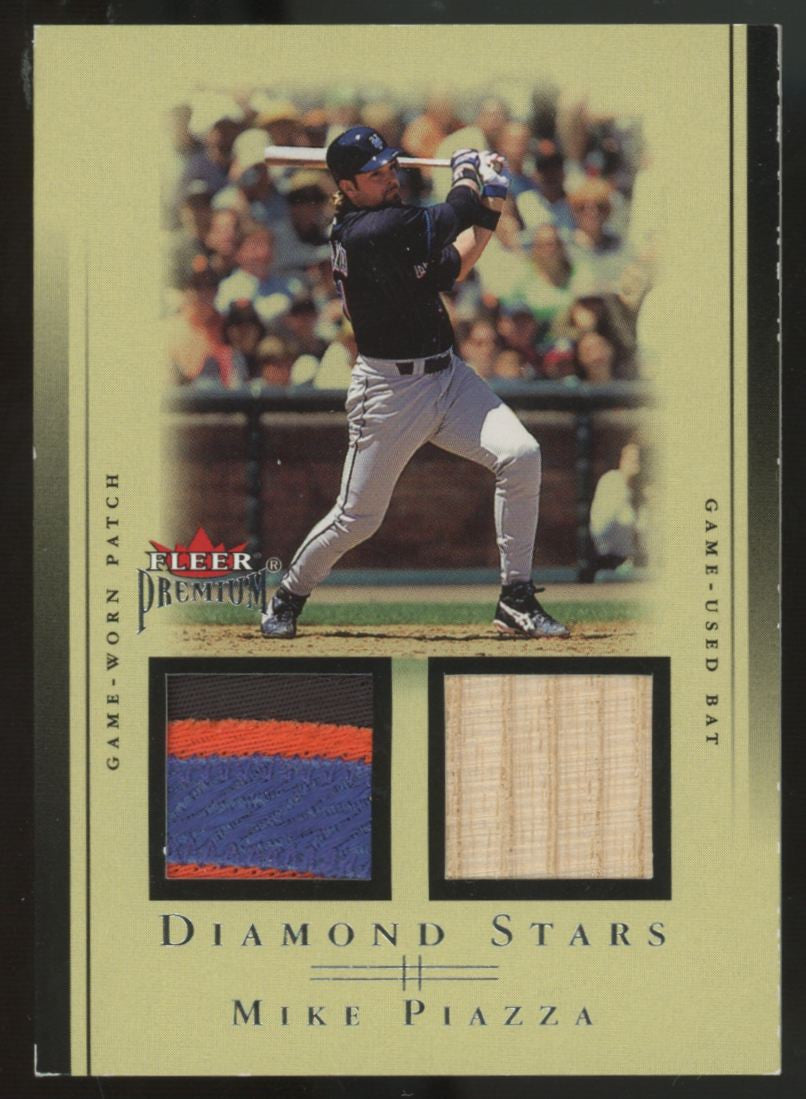 2002 Fleer Premium Mike Piazza Diamond Stars Dual Patch /25