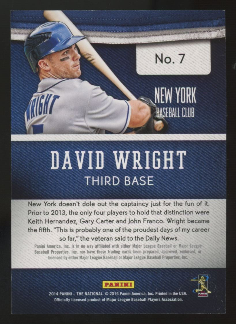 2014 Panini The National David Wright Blue Cracked Ice /25 #7