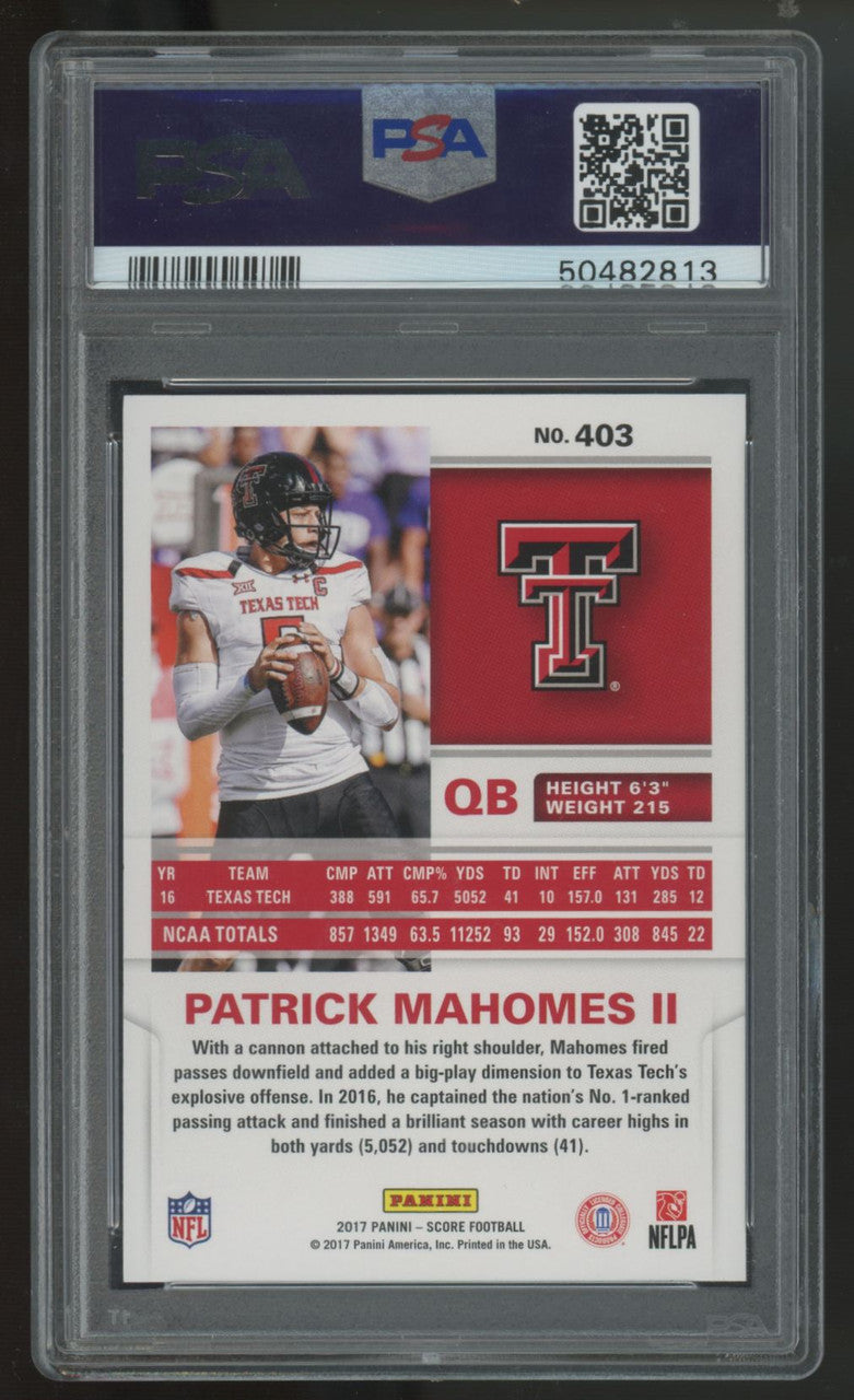2017 Score Patrick Mahomes RC #403 PSA 10