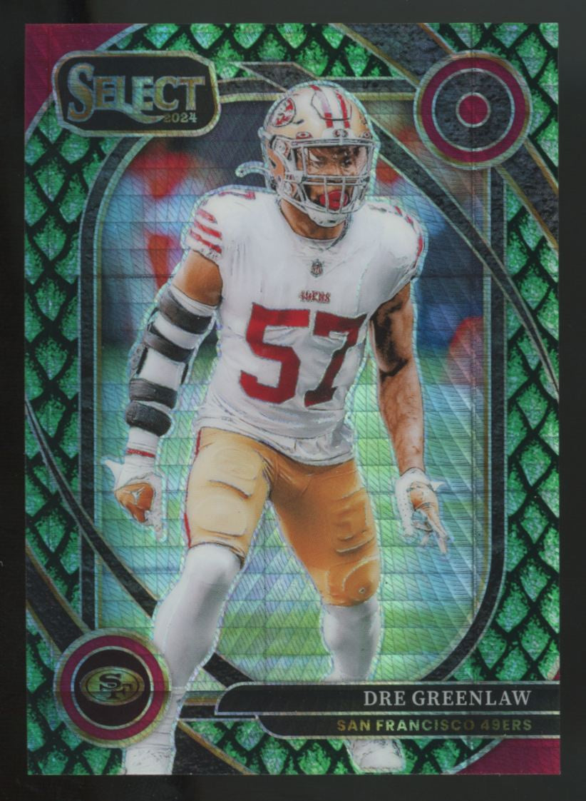 2024 Panini Select Dre Greenlaw Club Level Dragon Scale Prizm /81 #252