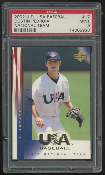 2002 Upper Deck USA Dustin Pedroia National Team #17 PSA 9