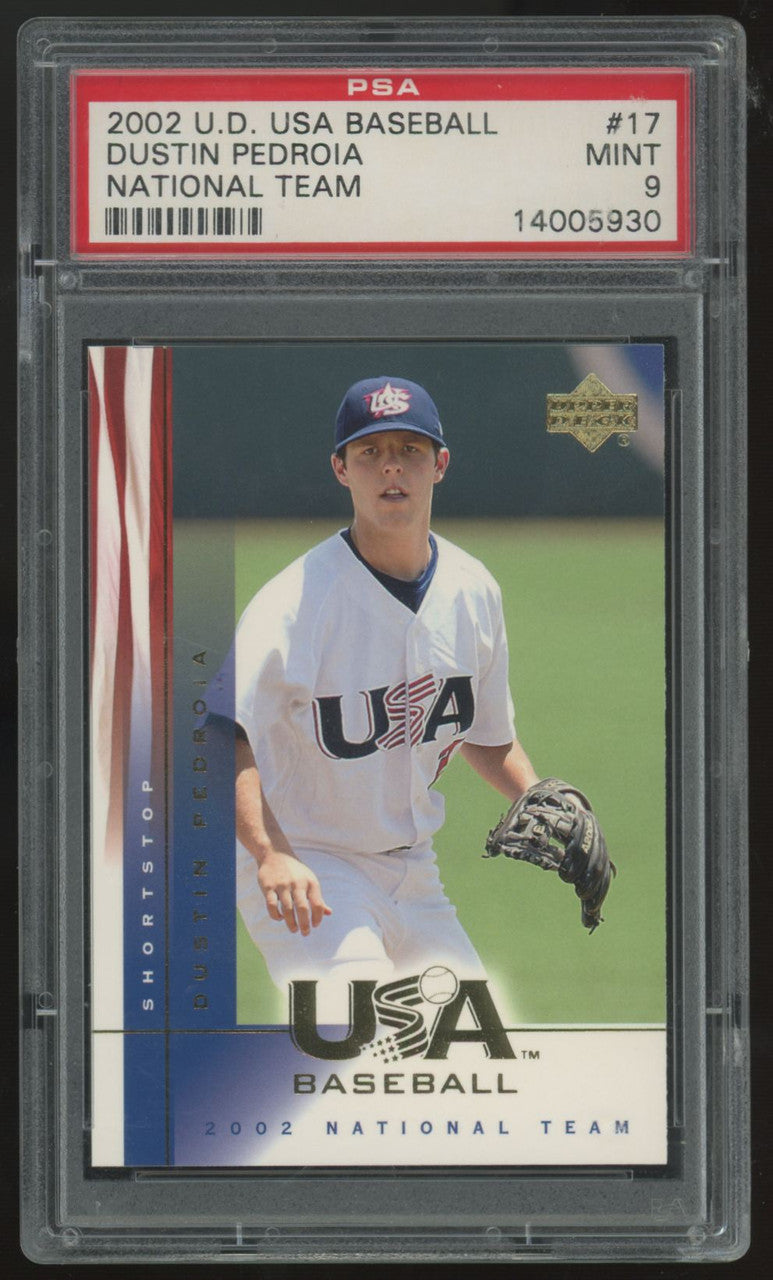 2002 Upper Deck USA Dustin Pedroia National Team #17 PSA 9