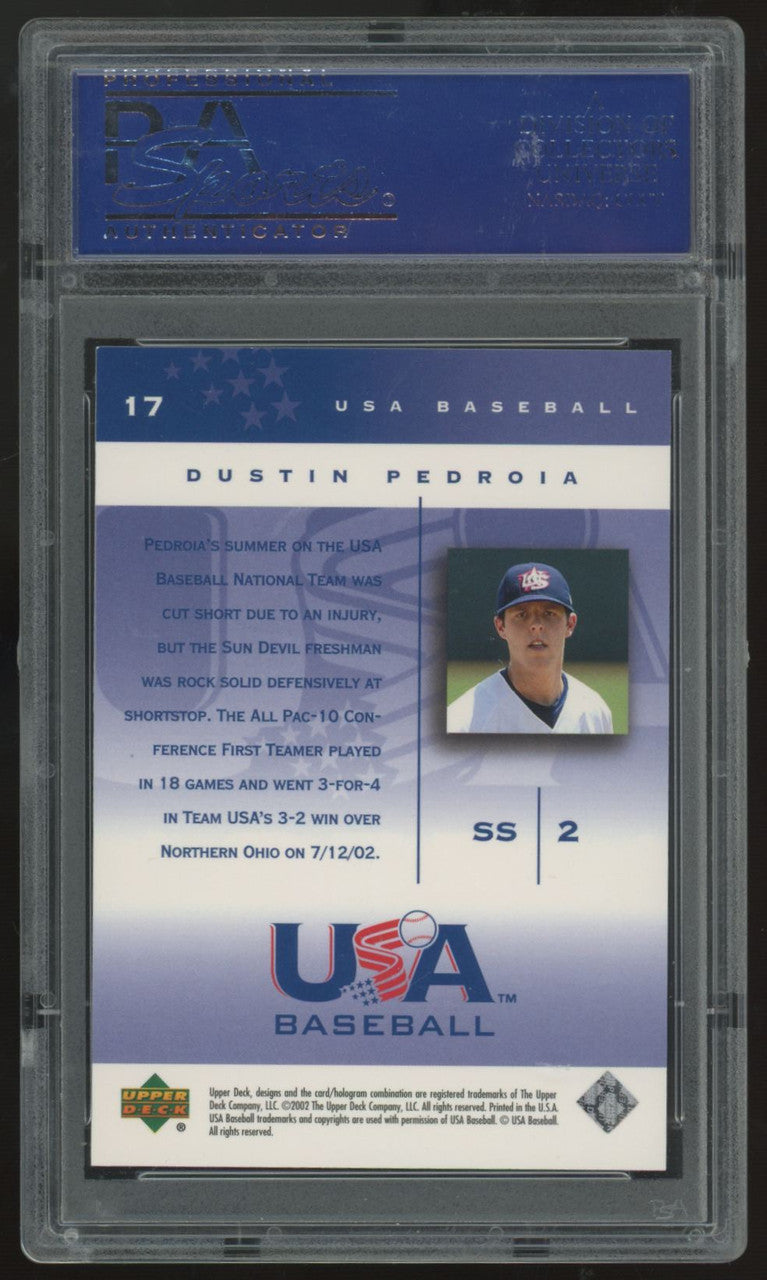 2002 Upper Deck USA Dustin Pedroia National Team #17 PSA 9
