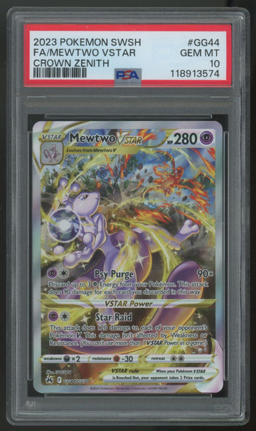 2023 Pokemon Mewtwo VSTAR Crown Zenith Full Art #GG44 PSA 10 (C)