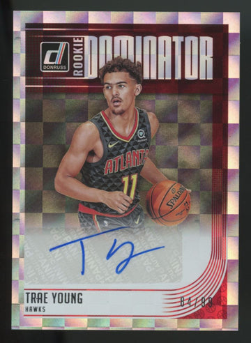 2018-19 Panini Donruss Trae Young RC Rookie Dominator Auto /99 #RD-TYG