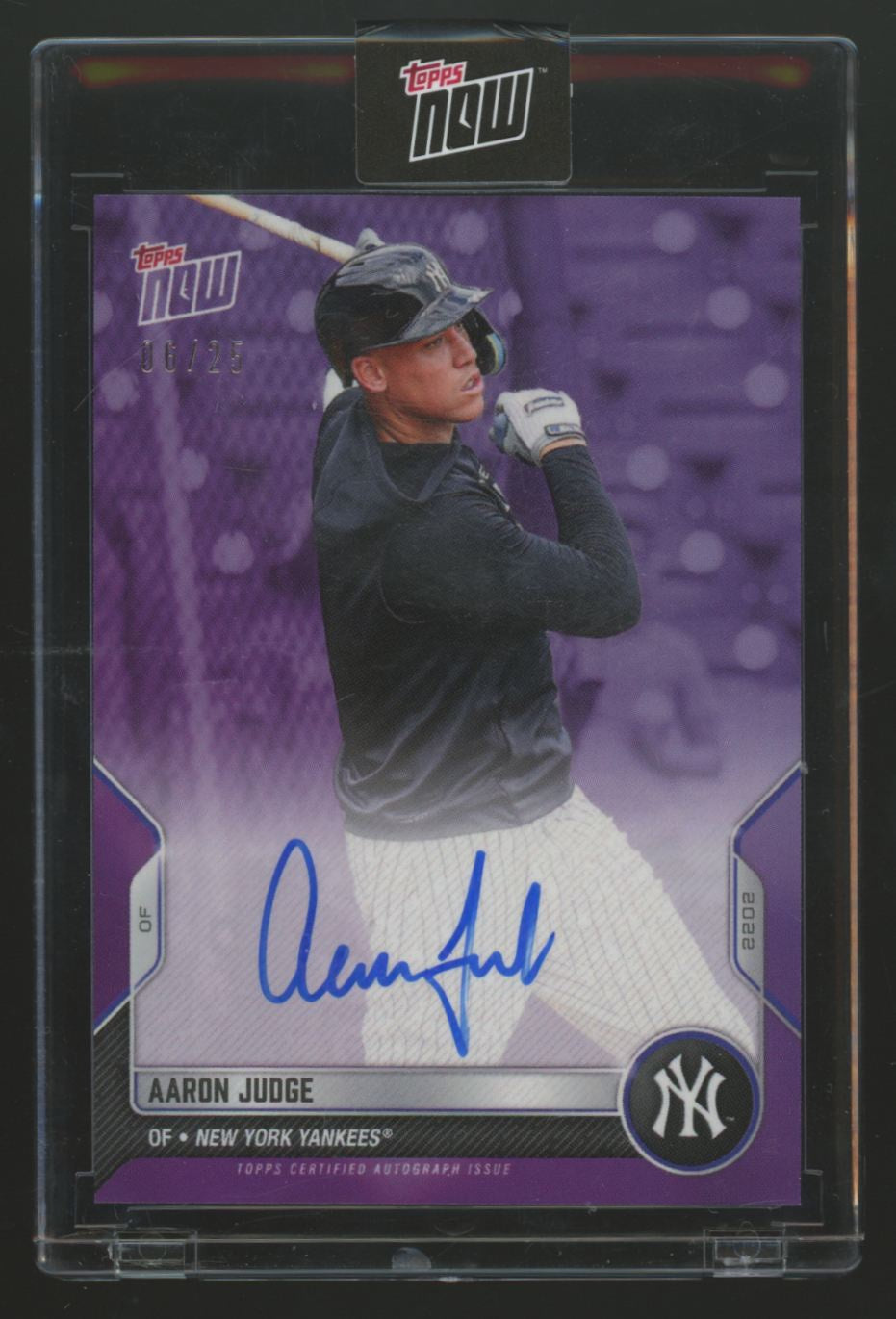 2022 Topps Now Road To Opening Day Aaron Judge Purple Auto /25 #OD-31C