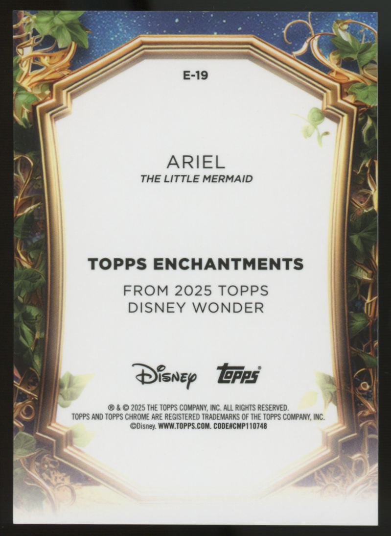 2025 Topps Disney Wonder Ariel Enchantments Chrome Refractor #E-19