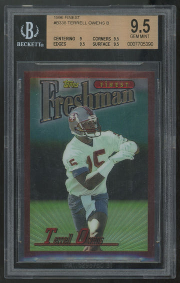1996 Topps Finest Terrell Owens RC Freshman #338 BGS 9.5