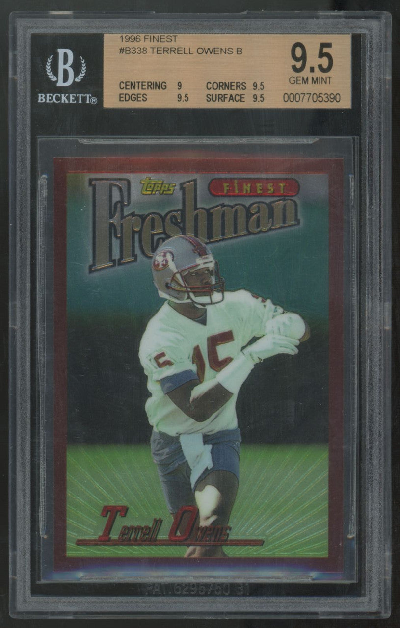 1996 Topps Finest Terrell Owens RC Freshman #338 BGS 9.5