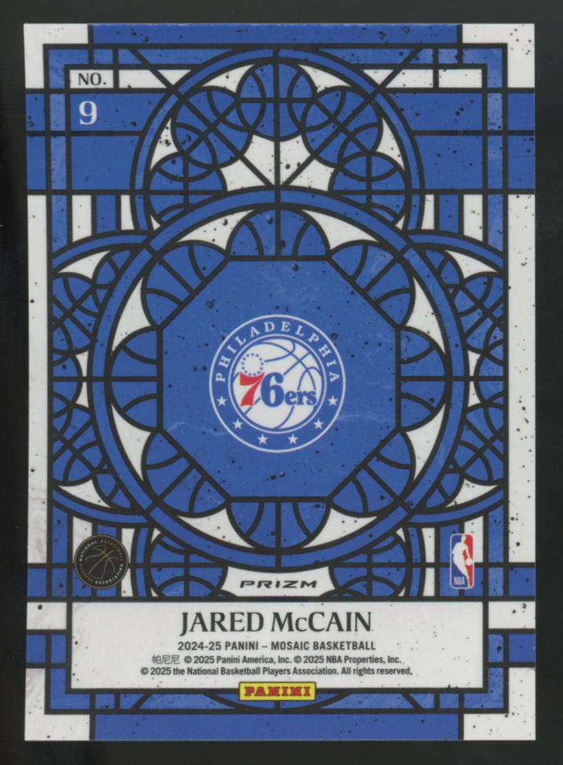2024-25 Panini Mosaic Jared McCain RC Stained Glass SSP #9