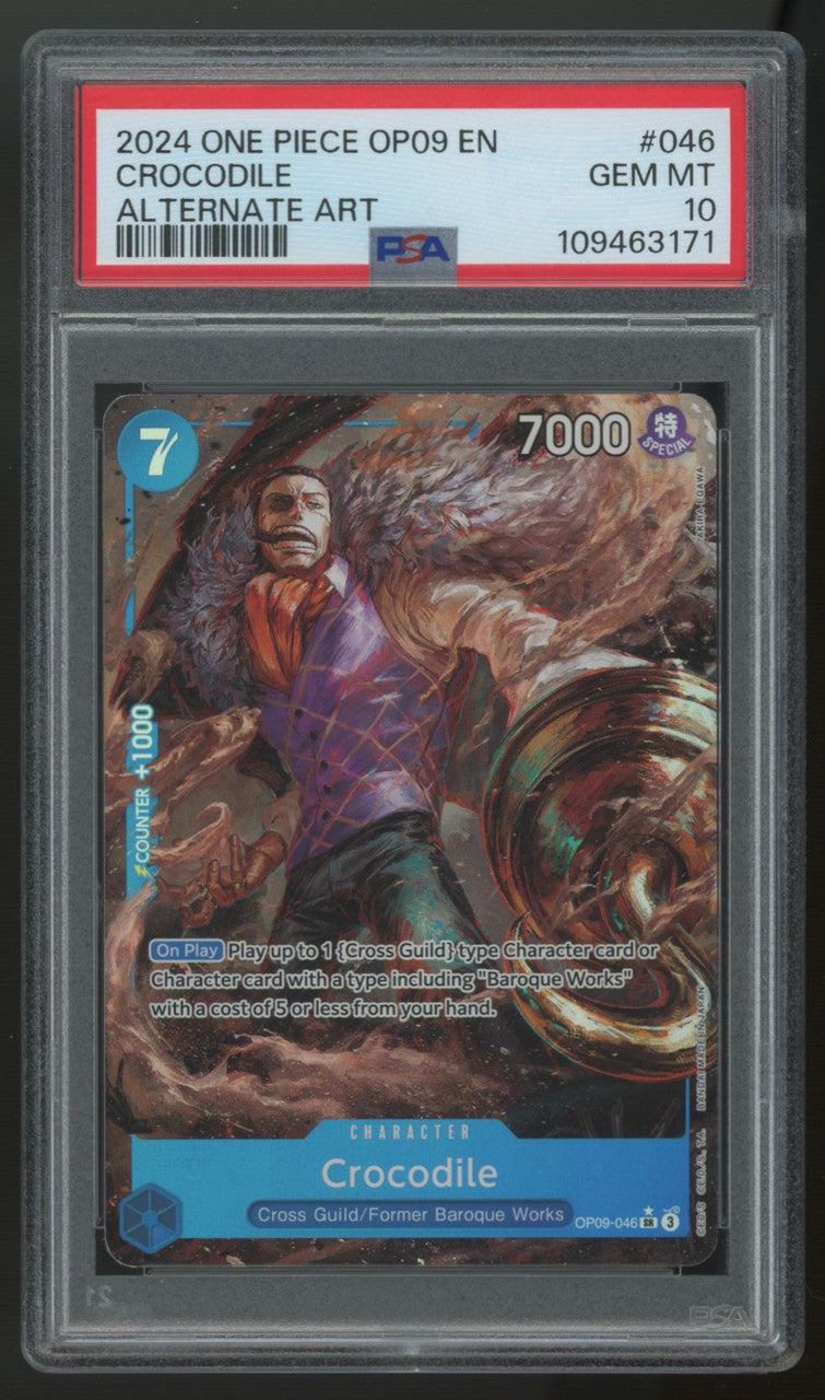 2024 One Piece Crocodile OP09 Alt Art #046 PSA 10