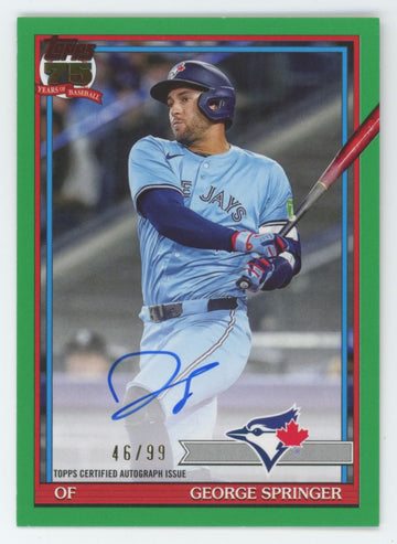 2026 Topps Series One George Springer 1991 Green Foil Auto /99 #91A-GSP