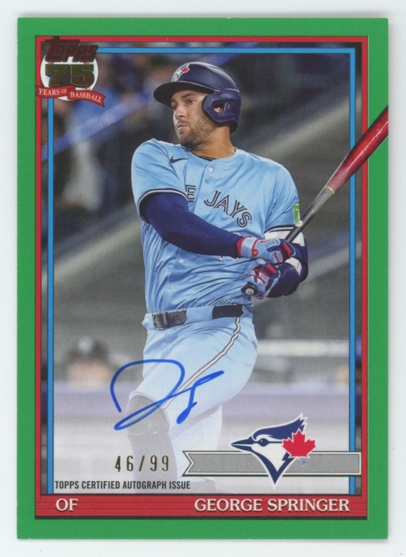 2026 Topps Series One George Springer 1991 Green Foil Auto /99 #91A-GSP