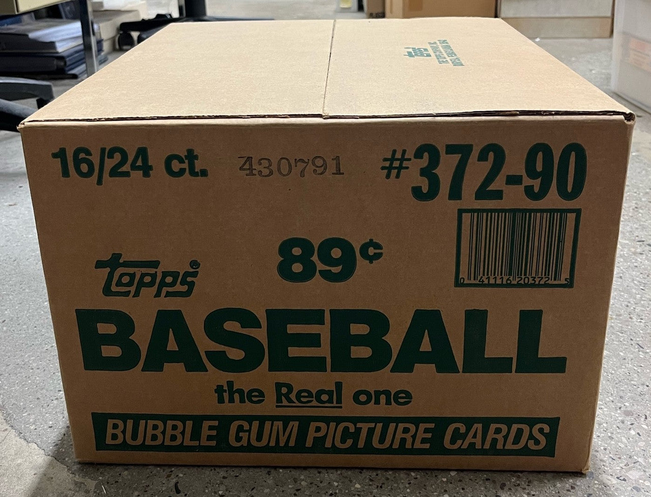 1990 Topps Baseball Cello Pack Factory Sealed Case (16 Boxes) 1st Print