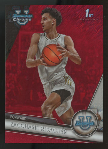 2023-24 Bowman Chrome U Zaccharie Risacher 1st Red Shimmer Refractor /10 #9