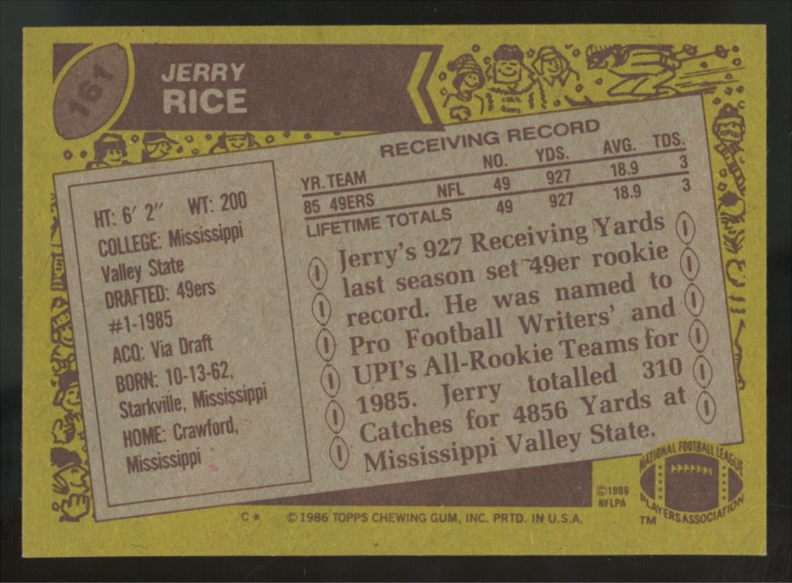 1986 Topps Jerry Rice RC NM